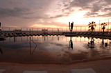 pool at sunset